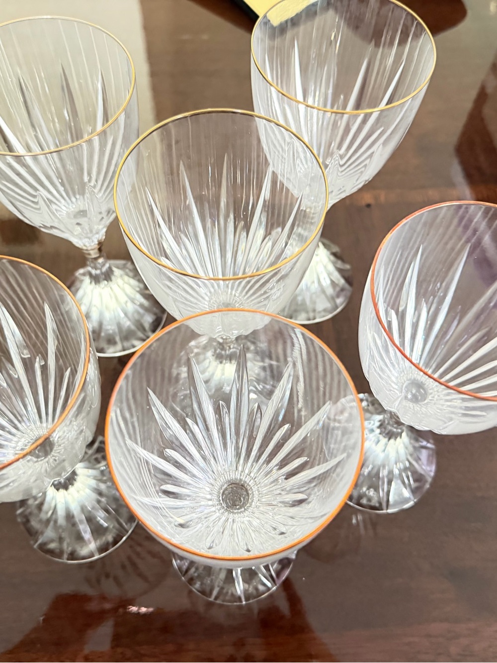 Christofle Cathedrale Or red wine glasses